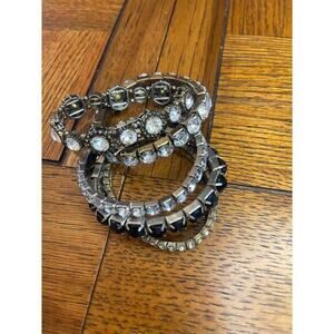 Elastic fashion, rhinestones, multi bracelets
